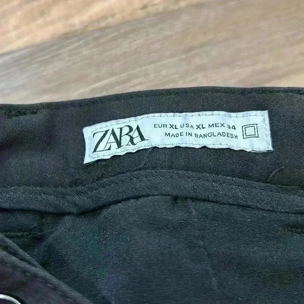 Zara women’s black trouser pants button up w/zipper size xl. Cotton/polyester - Picture 5 of 15